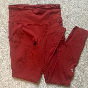 Lululemon leggings- size 4. Rust color